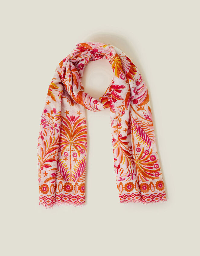 Lightweight Palm Print Scarf, , large