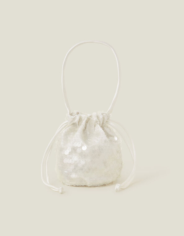 Girls Sequin Drawstring Pouch Bag, , large