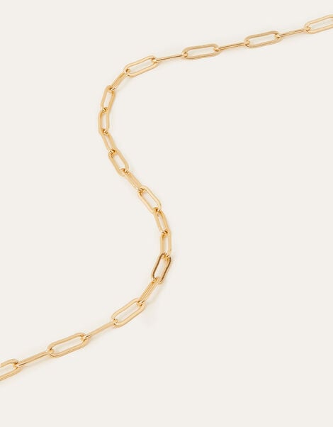 14ct Gold-Plated Paperclip Chain Necklace, , large
