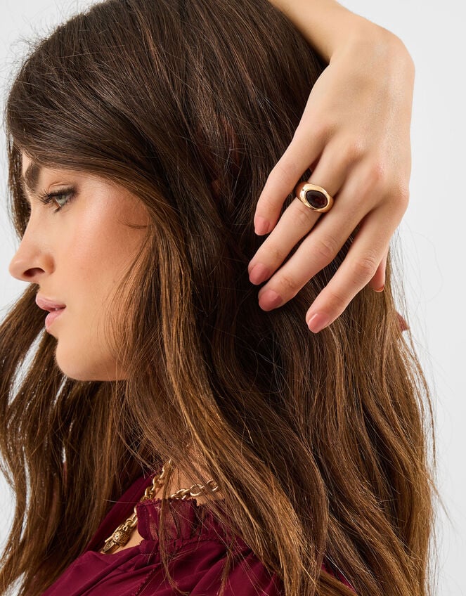 Resin Stone Ring, Brown (BROWN), large