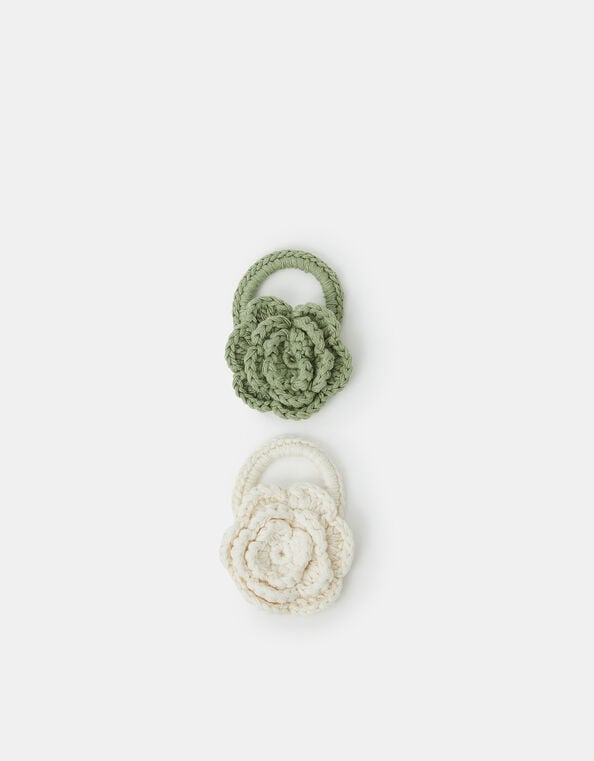 2-Pack Crochet Flower Hair Bands, , large