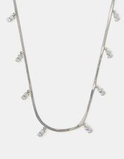 Sterling Silver-Plated Omega Charm Necklace, , large