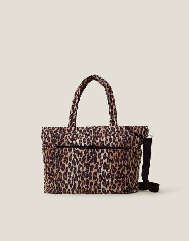 Leopard Print Shopper Tote Bag, , large