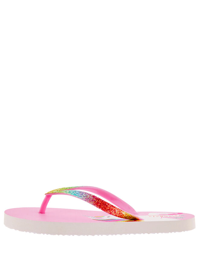 Retro Unicorn Glitter Flip Flops, Multi (BRIGHTS-MULTI), large