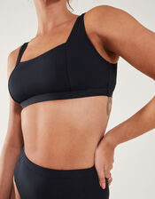 Square Neck Bikini Top, Black (BLACK), large