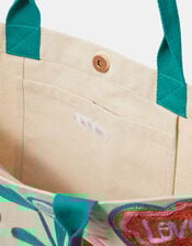 Floral Embroidered Shopper Bag, , large