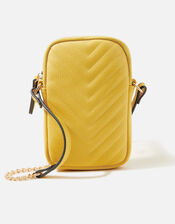Quilted Phone Cross-Body Purse, Yellow (YELLOW), large