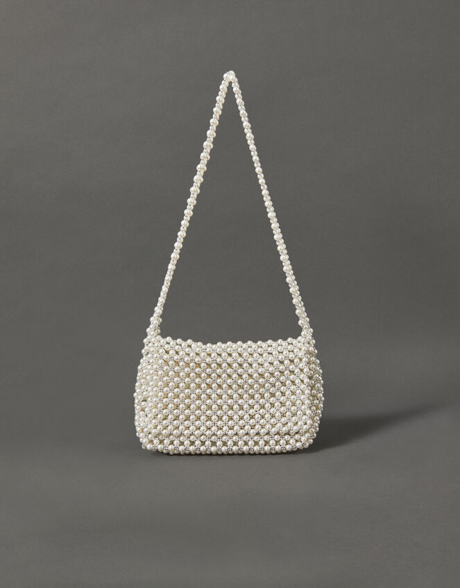 Pearl Beaded Shoulder Bag, , large
