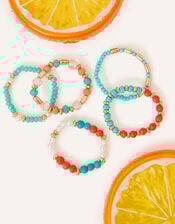 Beaded Rings 5 Pack, Multi (PASTEL-MULTI), large