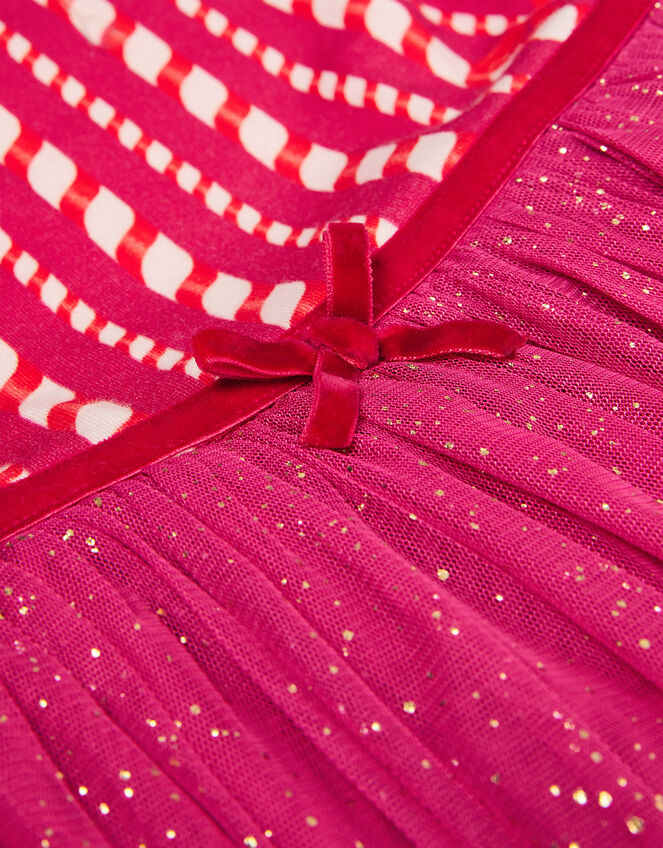 Girls Candy Cane Party Dress, Red (RED), large