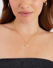 14ct Gold-Plated Evil Eye Pendant Necklace, , large