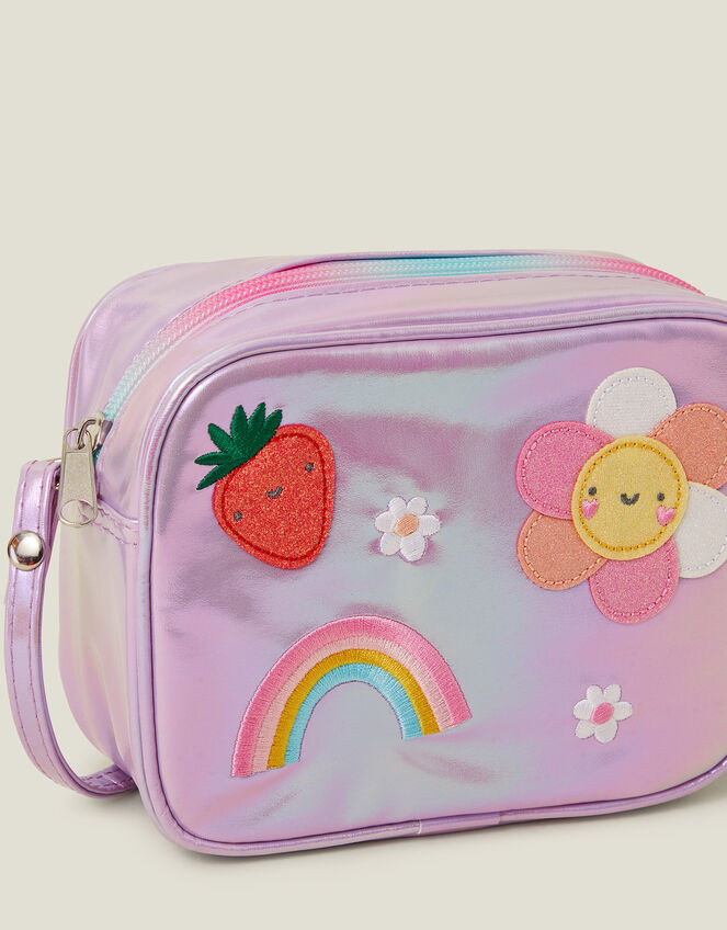 Girls Embroidered Metallic Camera Bag, , large