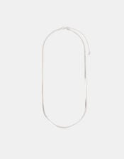 Sterling Silver-Plated Omega Chain Necklace, , large
