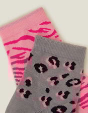 2-Pack Animal Print Socks, , large