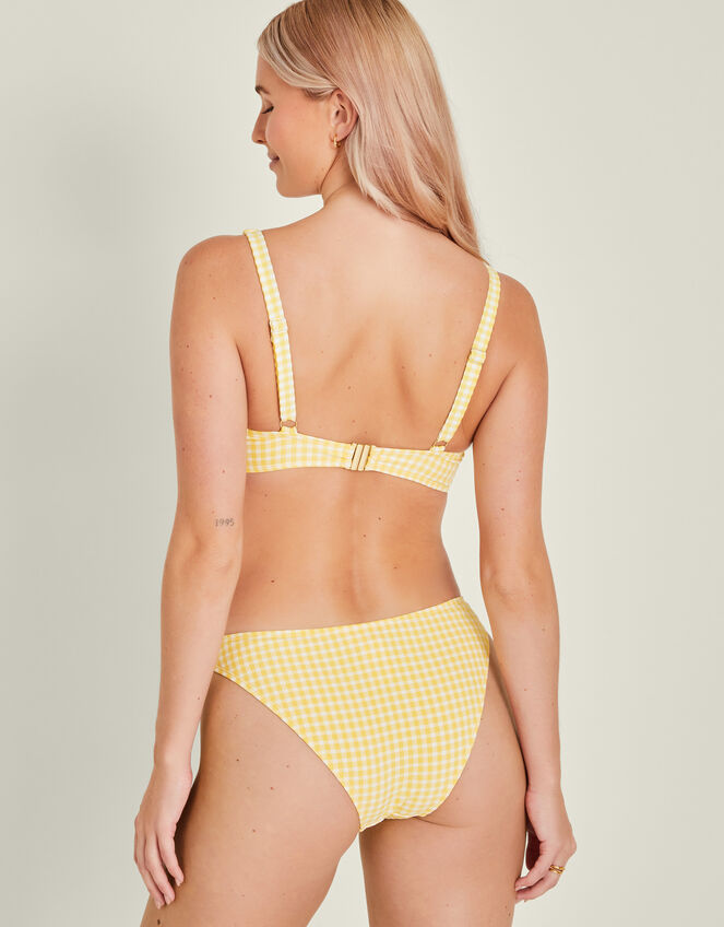 Gingham Bikini Top, Yellow (YELLOW), large