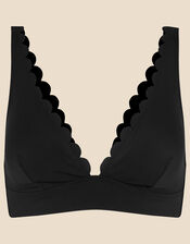 Scallop Trim High Apex Bikini Top, Black (BLACK), large