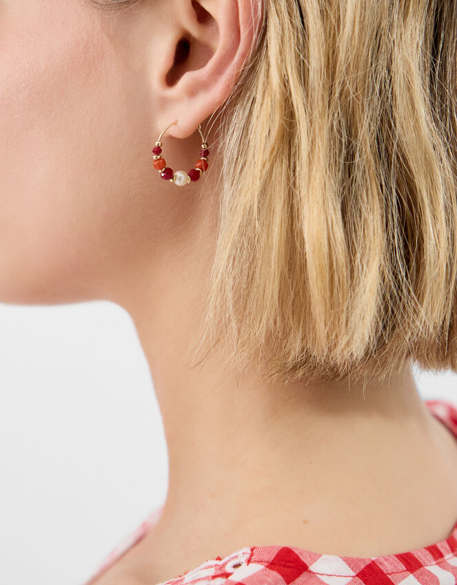 3-Pack Beaded Hoop Earrings, , large