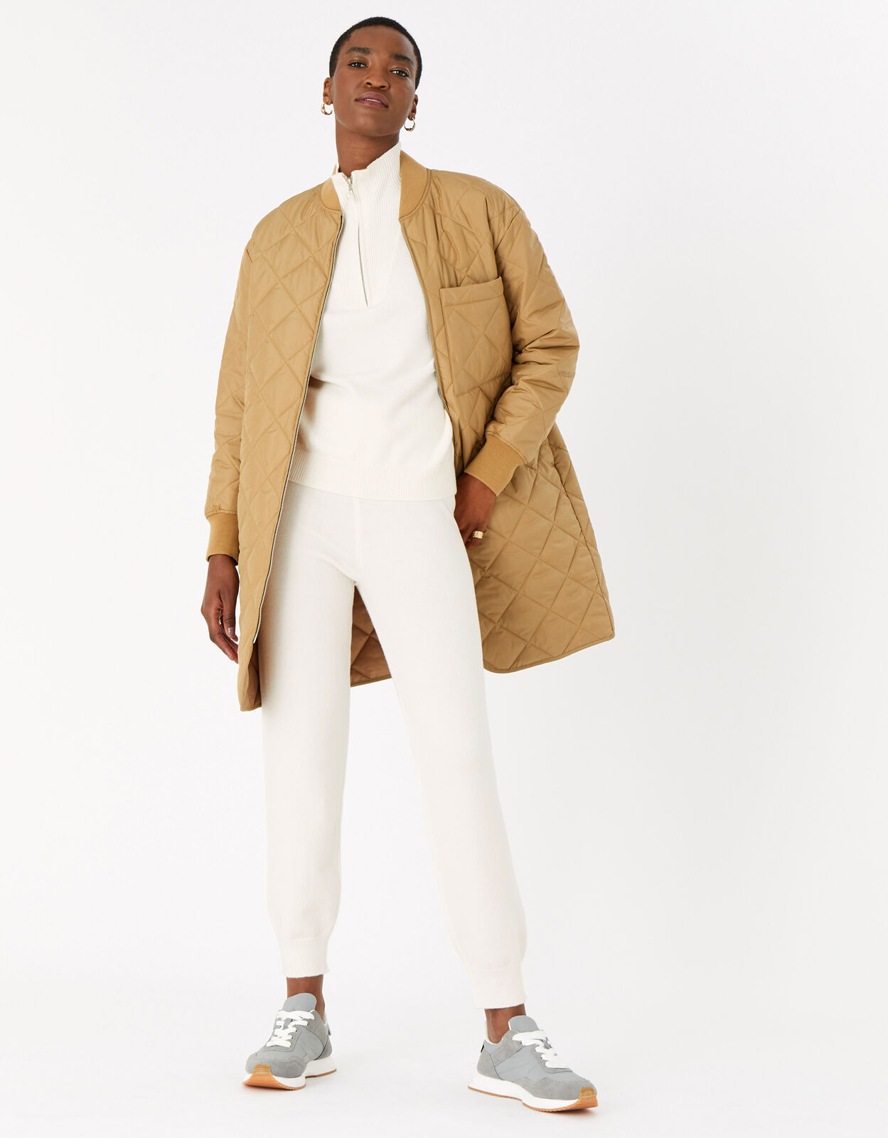 cream zip jumper