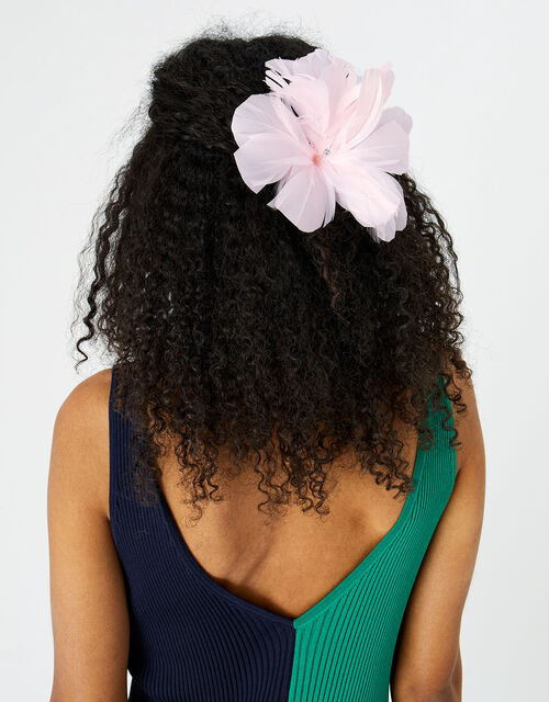 Abigail Flower Hair Clip, Pink (PALE PINK), large