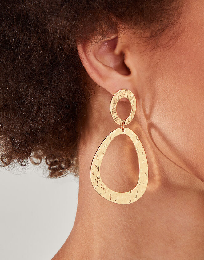 Textured Cut Out Statement Earrings, , large