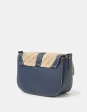 Woven Crossbody Bag, Blue (NAVY), large