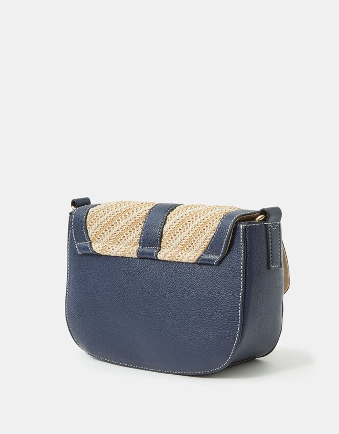 Woven Crossbody Bag, Blue (NAVY), large