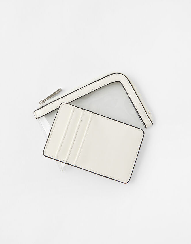 Clear Card Holder, White (WHITE), large