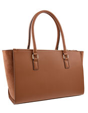 Lenny Vegan Tote Bag, Tan (TAN), large