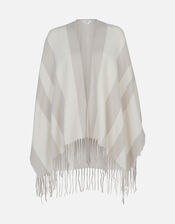 Stripe Wrap Poncho, , large