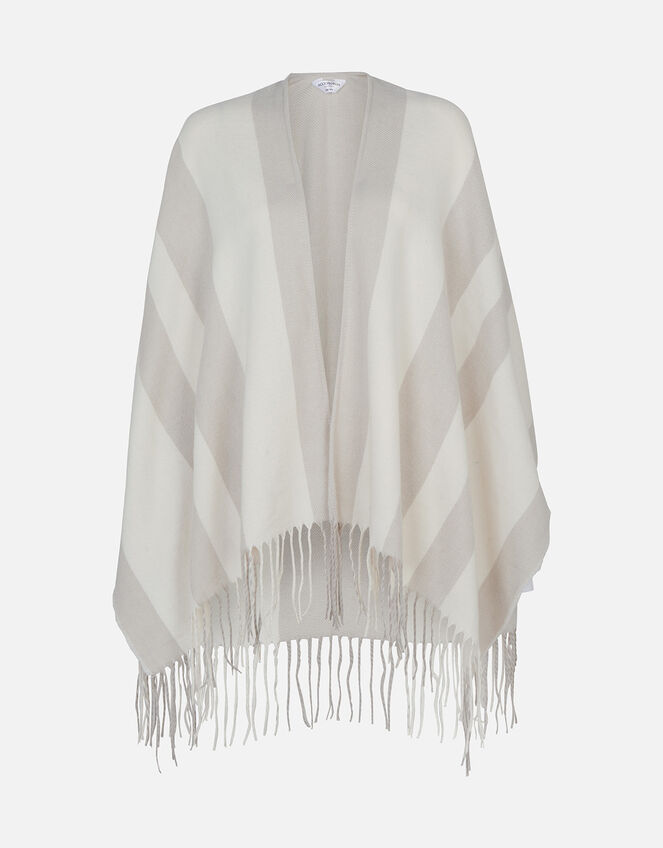 Stripe Wrap Poncho, , large