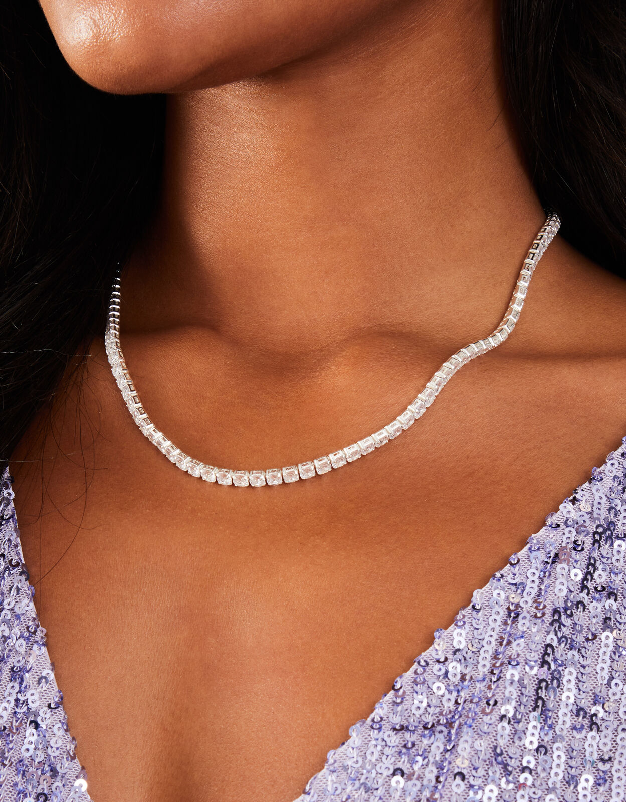 Tennis necklace sterling silver hotsell