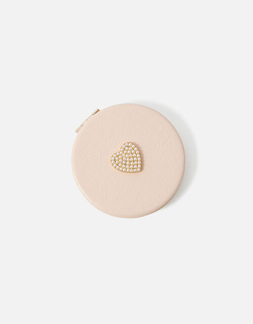Pearly Heart Compact Mirror, , large