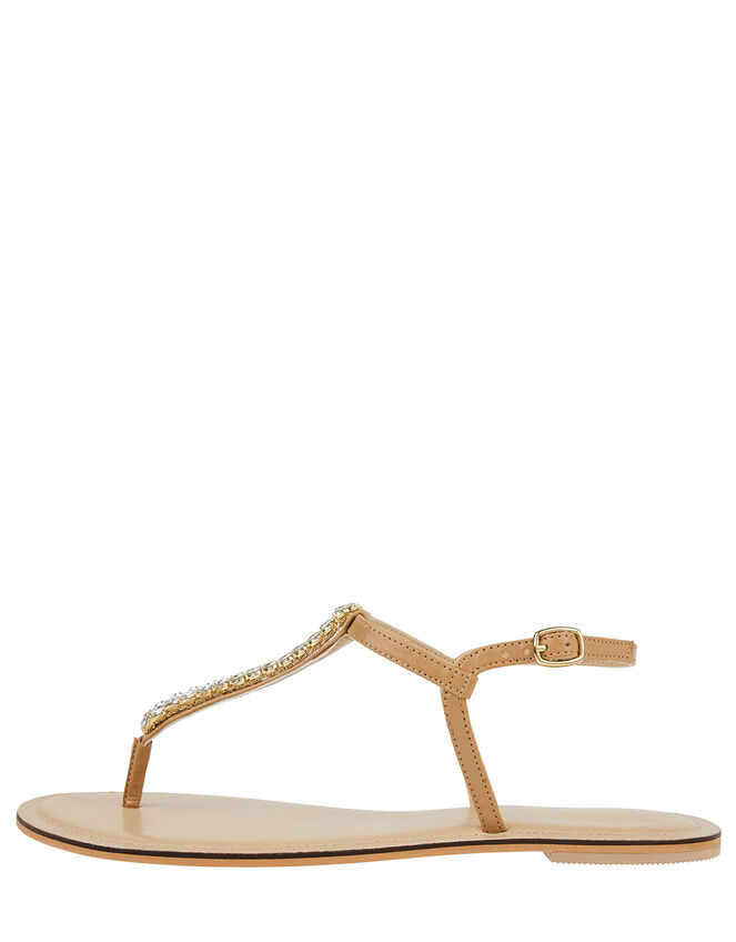 Nude Crystal Sandals, White (CRYSTAL), large