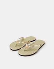 Starfish Metallic Seagrass Flip Flops, Gold (GOLD), large