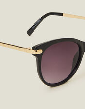 Metal Arm Classic Sunglasses, Black (BLACK), large