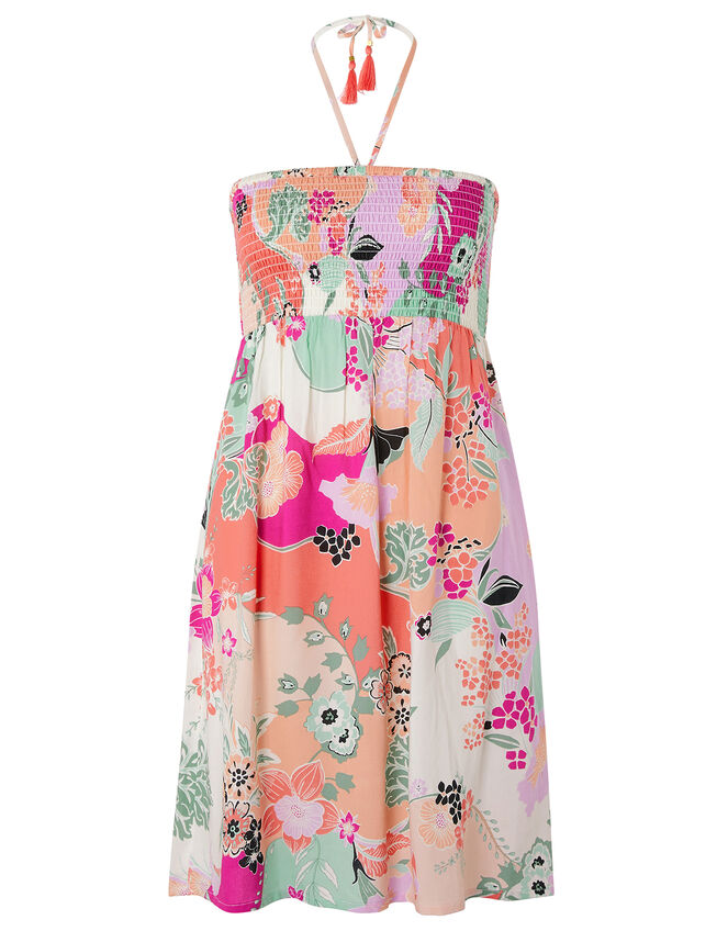 Printed Bandeau Dress, Multi (PASTEL-MULTI), large