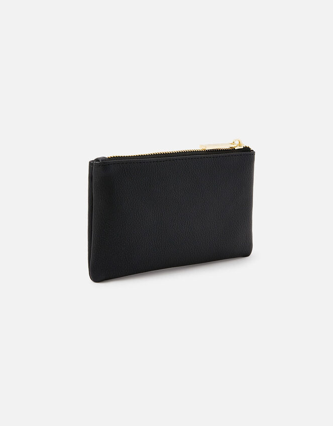 Large Reptile Zip Wallet, Black (BLACK), large