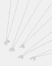 Sterling Silver Diamant&eacute; Initial Pendant Necklace, Silver (ST SILVER), large