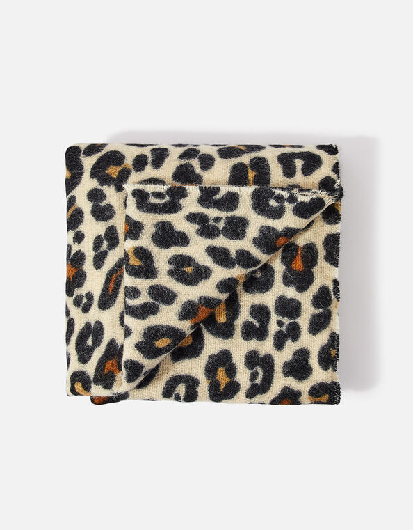 Leopard Print Blanket Scarf, , large