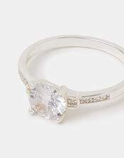 Sterling Silver Cubic Zirconia Engagement Ring, Silver (ST SILVER), large