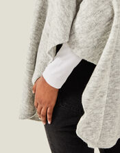 Cosy Knit Poncho, Grey (GREY), large