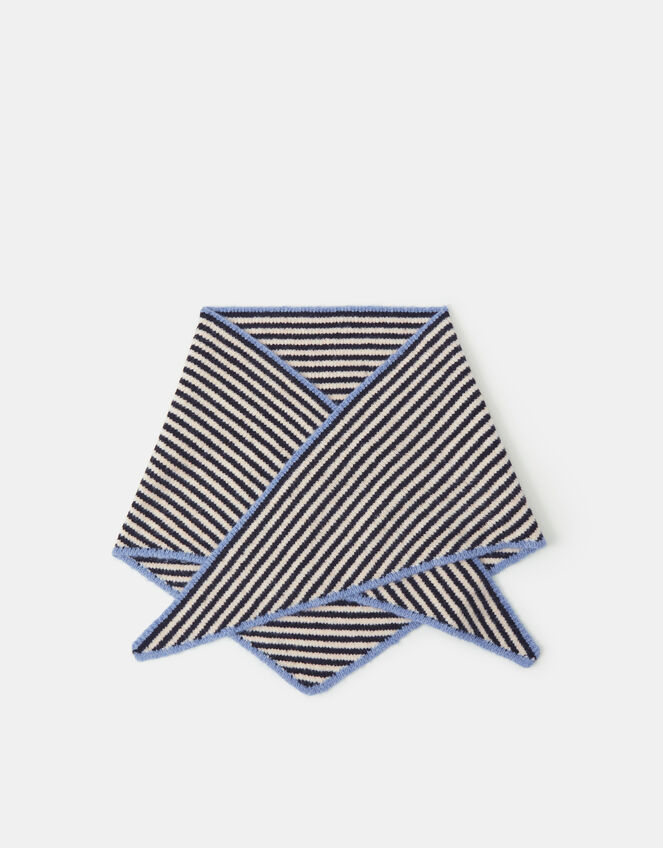 Stripe Knitted Triangle Scarf, , large