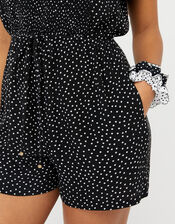 Polka-Dot Playsuit, Black (BLACK), large