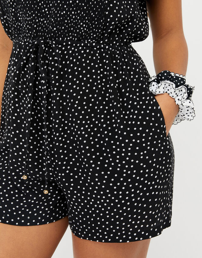 Polka-Dot Playsuit, Black (BLACK), large