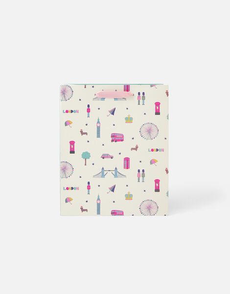 London Print Medium Gift Bag, , large