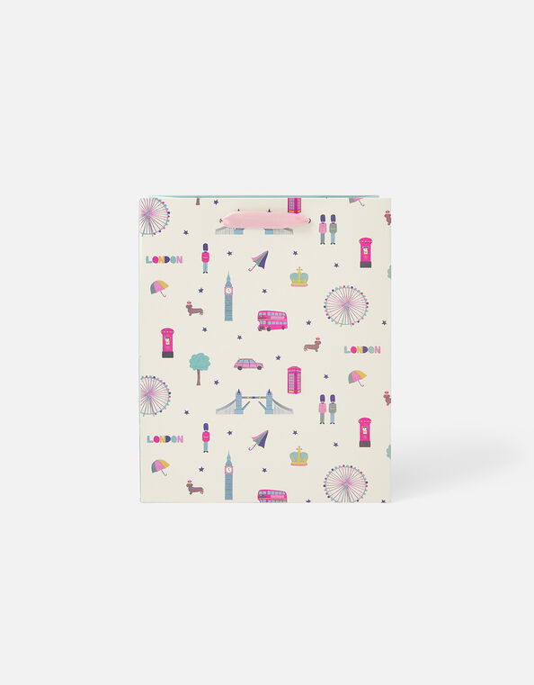 London Print Medium Gift Bag, , large