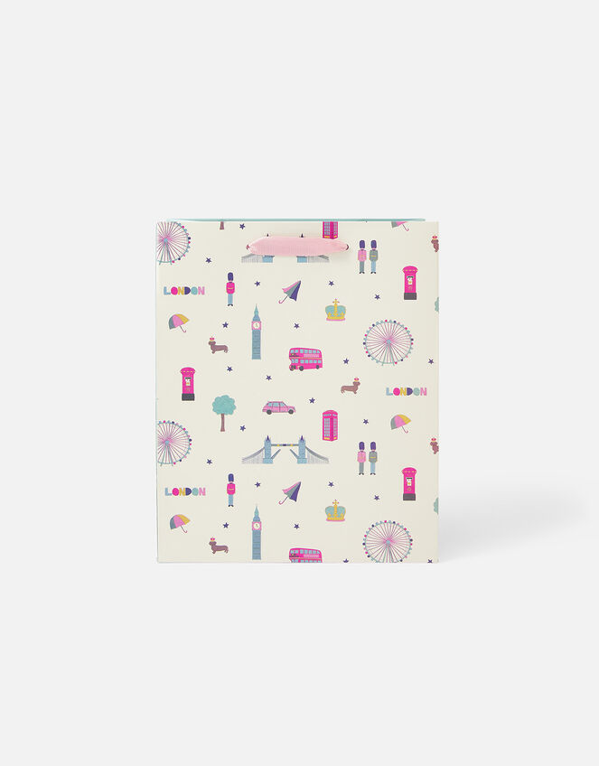 London Print Medium Gift Bag, , large