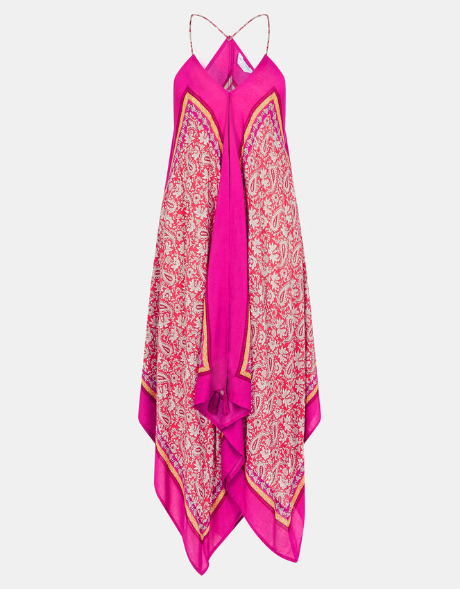 Paisley Print Hanky Hem Maxi Dress, Pink (PINK), large