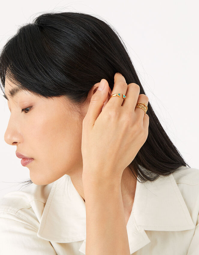 Healing Stones Gold-Plated Ring - Turquoise, Gold (GOLD), large