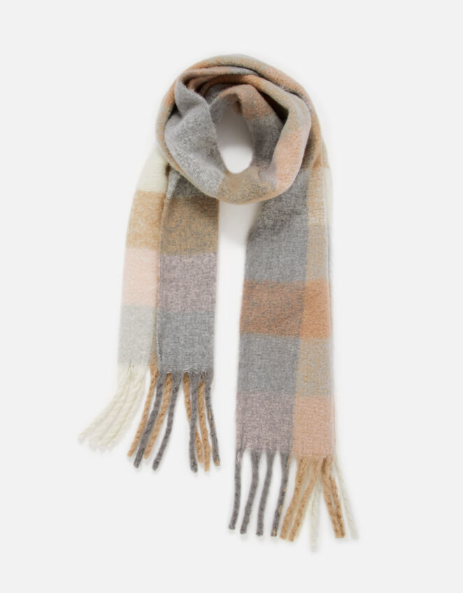 Ankita Fluffy Check Scarf, , large